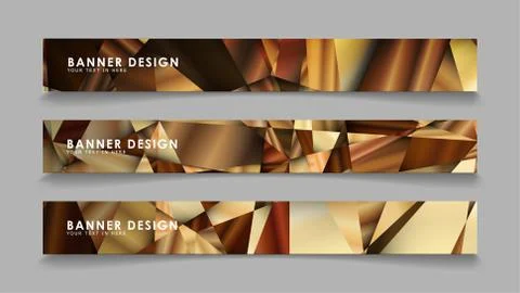 Abstract rectangle vector banners with luxury geometric gradient backgrounds  イラスト素材