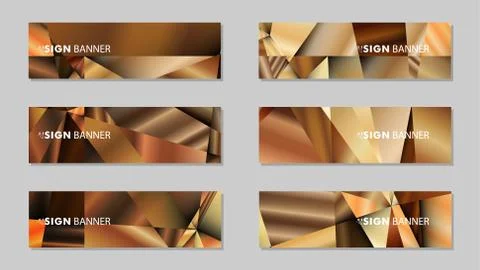Abstract rectangle vector banners with luxury geometric gradient backgrounds  Stock Illustration