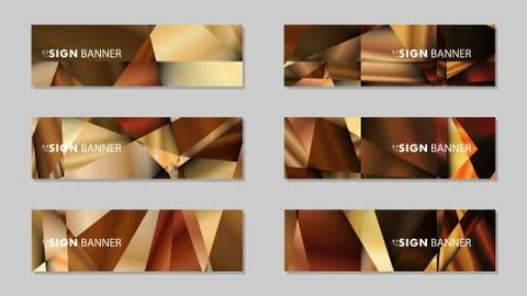 Abstract rectangle vector banners with luxury geometric gradient backgrounds  스톡 일러스트