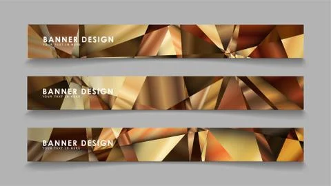 Abstract rectangle vector banners with luxury geometric gradient backgrounds  Stock Illustration