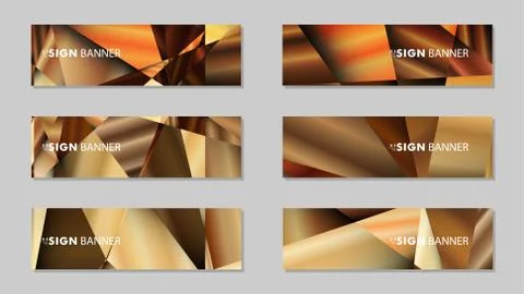 Abstract rectangle vector banners with luxury geometric gradient backgrounds  스톡 일러스트