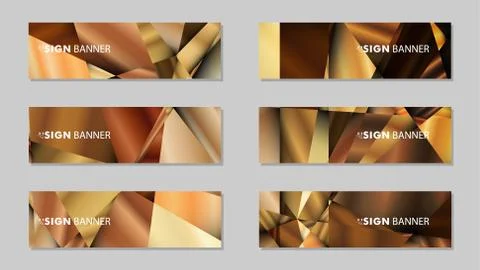 Abstract rectangle vector banners with luxury geometric gradient backgrounds  イラスト素材