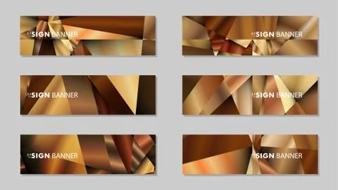 Abstract rectangle vector banners with luxury geometric gradient backgrounds  Illustrazione stock
