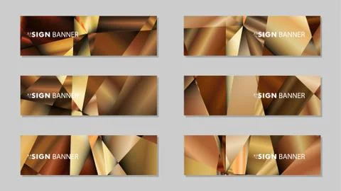 Abstract rectangle vector banners with luxury geometric gradient backgrounds  Stock Illustration