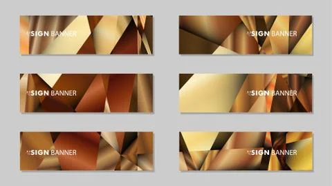 Abstract rectangle vector banners with luxury geometric gradient backgrounds  Stock Illustration