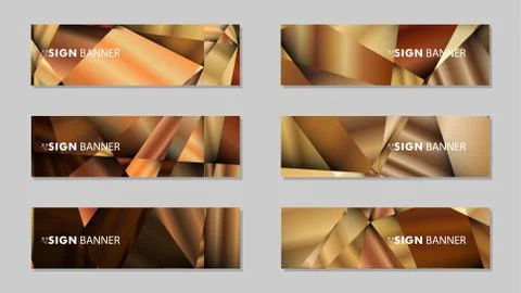 Abstract rectangle vector banners with luxury geometric gradient backgrounds  스톡 일러스트