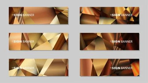 Abstract rectangle vector banners with luxury geometric gradient backgrounds  Stock Illustration