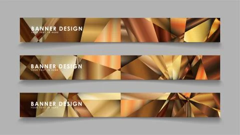 Abstract rectangle vector banners with luxury geometric gradient backgrounds  Stock Illustration