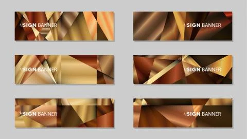 Abstract rectangle vector banners with luxury geometric gradient backgrounds  Illustrazione stock