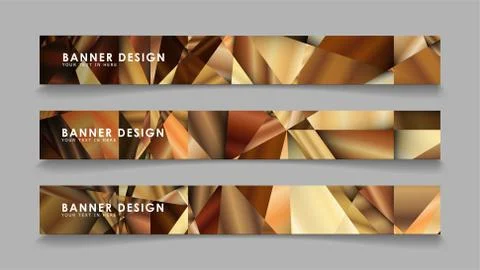 Abstract rectangle vector banners with luxury geometric gradient backgrounds  Stock Illustration
