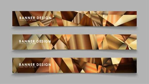 Abstract rectangle vector banners with luxury geometric gradient backgrounds  库存插图