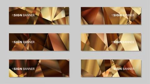 Abstract rectangle vector banners with luxury geometric gradient backgrounds  イラスト素材