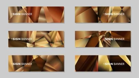 Abstract rectangle vector banners with luxury geometric gradient backgrounds  스톡 일러스트