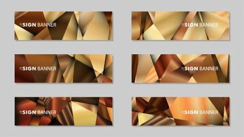Abstract rectangle vector banners with luxury geometric gradient backgrounds  스톡 일러스트