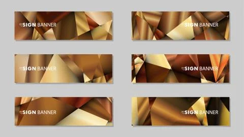 Abstract rectangle vector banners with luxury geometric gradient backgrounds  库存插图