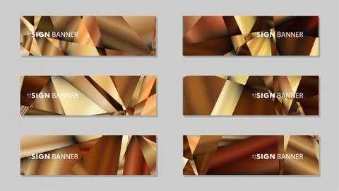 Abstract rectangle vector banners with luxury geometric gradient backgrounds  Stock Illustration