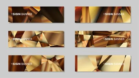 Abstract rectangle vector banners with luxury geometric gradient backgrounds  イラスト素材