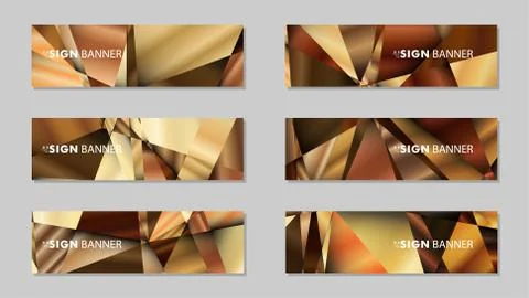 Abstract rectangle vector banners with luxury geometric gradient backgrounds  스톡 일러스트