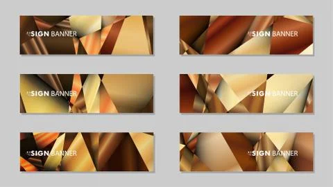 Abstract rectangle vector banners with luxury geometric gradient backgrounds  イラスト素材