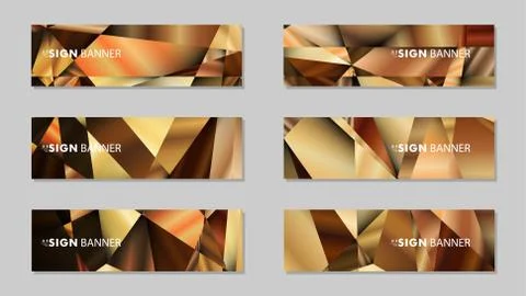 Abstract rectangle vector banners with luxury geometric gradient backgrounds  Stock Illustration