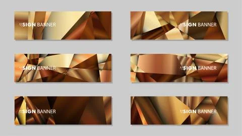 Abstract rectangle vector banners with luxury geometric gradient backgrounds  イラスト素材