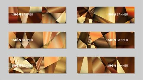 Abstract rectangle vector banners with luxury geometric gradient backgrounds  Stock Illustration