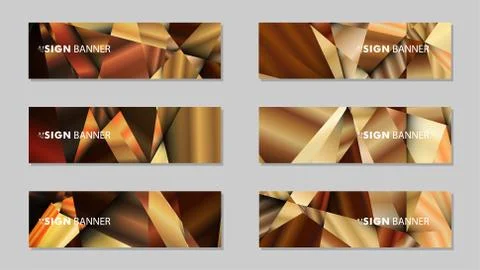 Abstract rectangle vector banners with luxury geometric gradient backgrounds  Stock Illustration