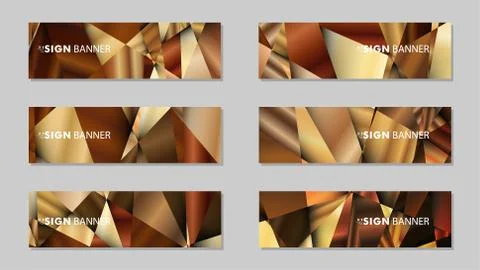 Abstract rectangle vector banners with luxury geometric gradient backgrounds  스톡 일러스트