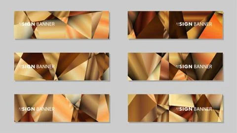 Abstract rectangle vector banners with luxury geometric gradient backgrounds  Stock Illustration