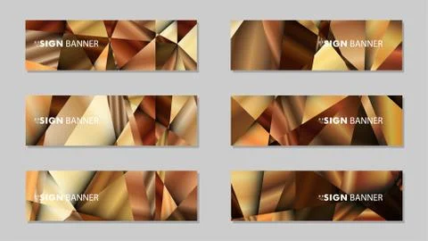 Abstract rectangle vector banners with luxury geometric gradient backgrounds  Stock Illustration