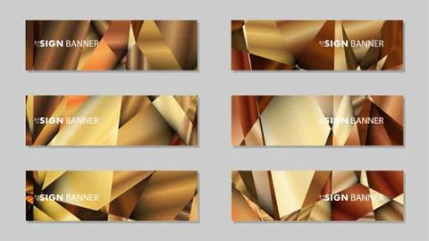 Abstract rectangle vector banners with luxury geometric gradient backgrounds  Stock Illustration