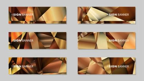 Abstract rectangle vector banners with luxury geometric gradient backgrounds  Stock Illustration