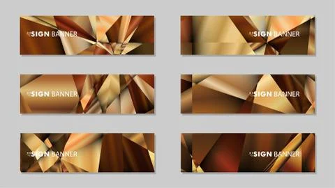 Abstract rectangle vector banners with luxury geometric gradient backgrounds  Illustrazione stock