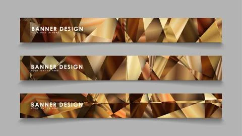 Abstract rectangle vector banners with luxury geometric gradient backgrounds  Stock Illustration