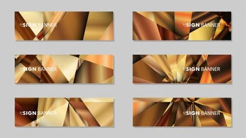 Abstract rectangle vector banners with luxury geometric gradient backgrounds  Illustrazione stock