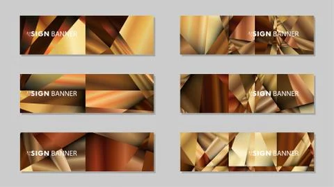 Abstract rectangle vector banners with luxury geometric gradient backgrounds  Illustrazione stock