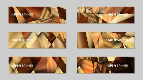 Abstract rectangle vector banners with luxury geometric gradient backgrounds  イラスト素材