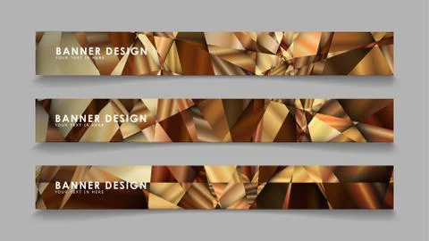 Abstract rectangle vector banners with luxury geometric gradient backgrounds  Illustrazione stock