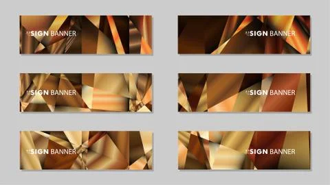 Abstract rectangle vector banners with luxury geometric gradient backgrounds  Illustrazione stock