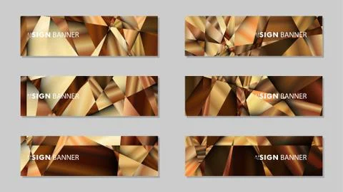 Abstract rectangle vector banners with luxury geometric gradient backgrounds  스톡 일러스트
