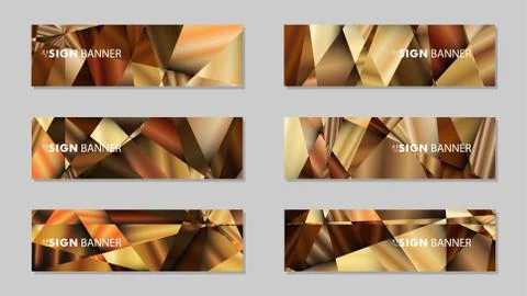 Abstract rectangle vector banners with luxury geometric gradient backgrounds  Stock Illustration