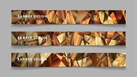 Abstract rectangle vector banners with luxury geometric gradient backgrounds  Stock Illustration