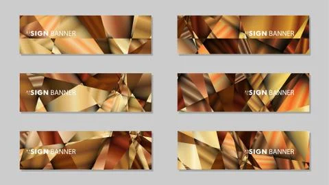 Abstract rectangle vector banners with luxury geometric gradient backgrounds  스톡 일러스트