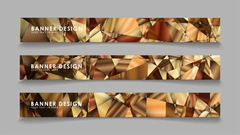 Abstract rectangle vector banners with luxury geometric gradient backgrounds  Stock Illustration