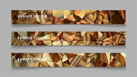 Abstract rectangle vector banners with luxury geometric gradient backgrounds  Illustrazione stock