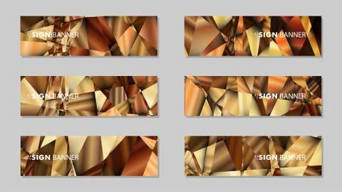 Abstract rectangle vector banners with luxury geometric gradient backgrounds  Stock Illustration