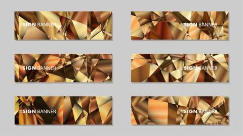 Abstract rectangle vector banners with luxury geometric gradient backgrounds  Stock Illustration