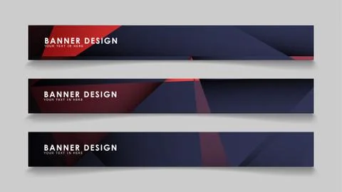 Abstract rectangle vector banners with red black geometric gradient backgroun イラスト素材