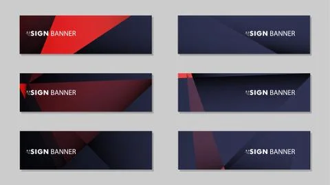 Abstract rectangle vector banners with red black geometric gradient backgroun Illustrazione stock
