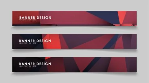 Abstract rectangle vector banners with red black geometric gradient backgroun 库存插图